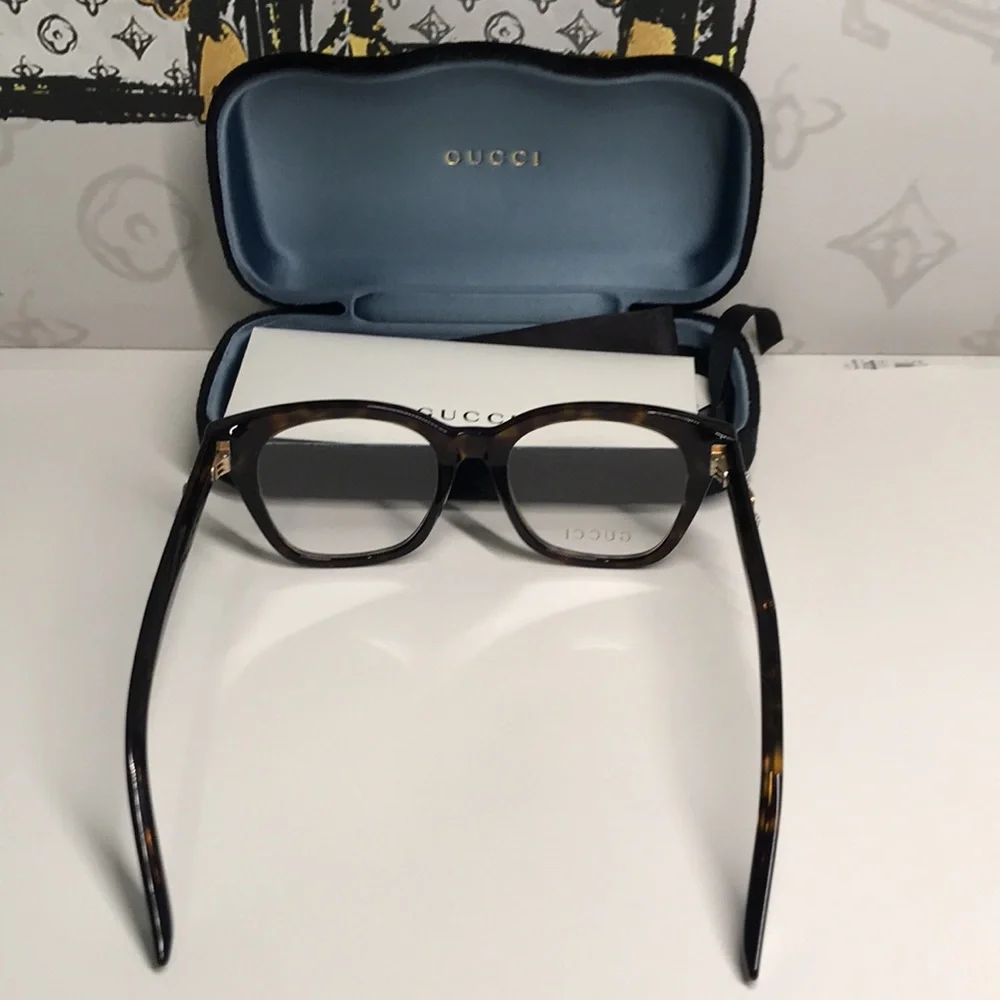 Luxury New Authentic Gucci GG0349O 006 Eyeglasses